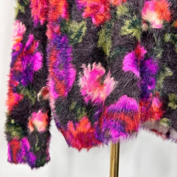 Anthropologie Ariel Fuzzy Eyelash Floral Sweater Sz M Cottagecore Boho - Picture 12 of 12